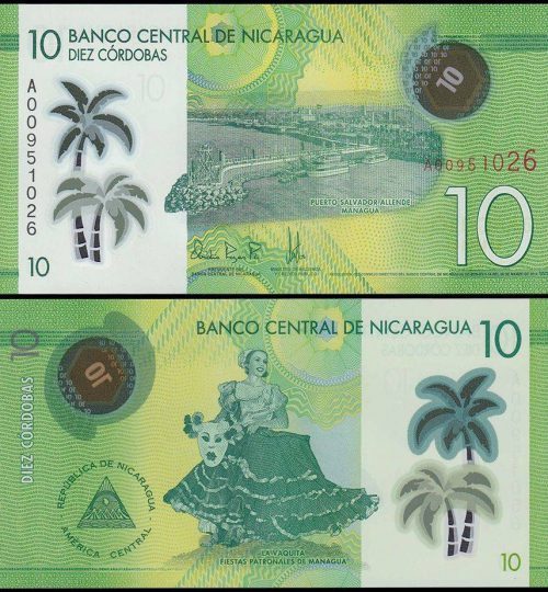 133 - Nicaragua 10 Cordobas, 2014, P-209, UNC, Polymer